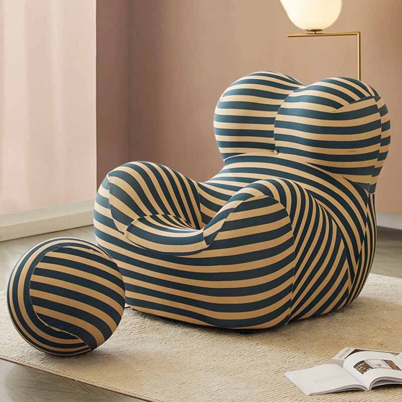 Modern Lazy Chair with Ball Ottoman Homio Decor