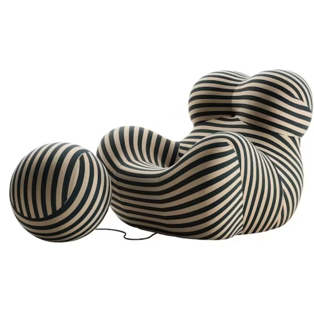 Modern Lazy Chair with Ball Ottoman Homio Decor
