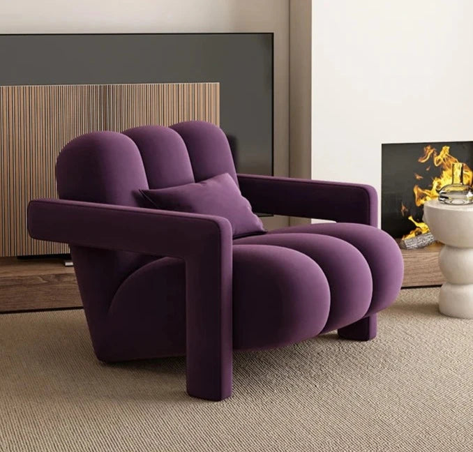 Homio Decor Living Room Mulberry Tulip Lounge Chair (Velvet)