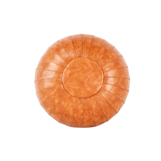 Homio Decor Living Room Orange / 70cm Moroccan Leather Pouf