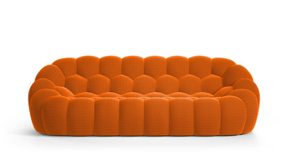 Homio Decor Living Room Orange Bubble Sofa (3 Seater)