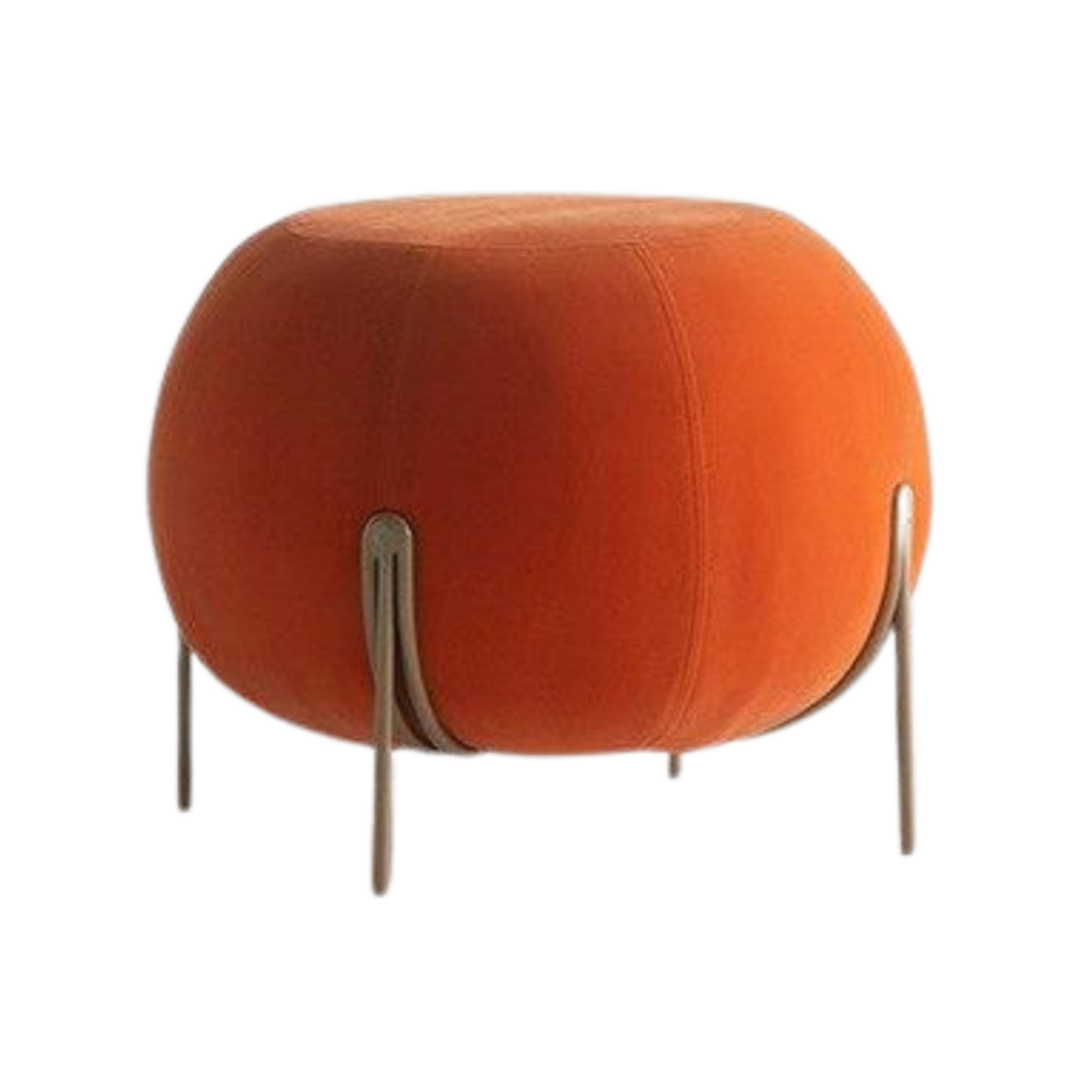 Homio Decor Living Room Orange Pumpkin Style Footstool