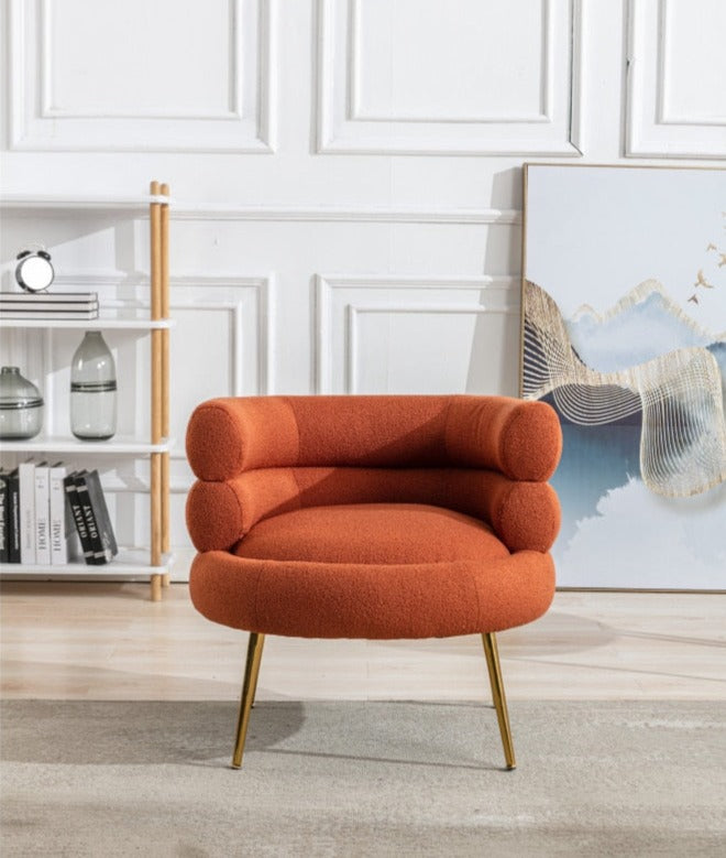 Homio Decor Living Room Orange / United States Teddy Dining Chair with Golden Feet
