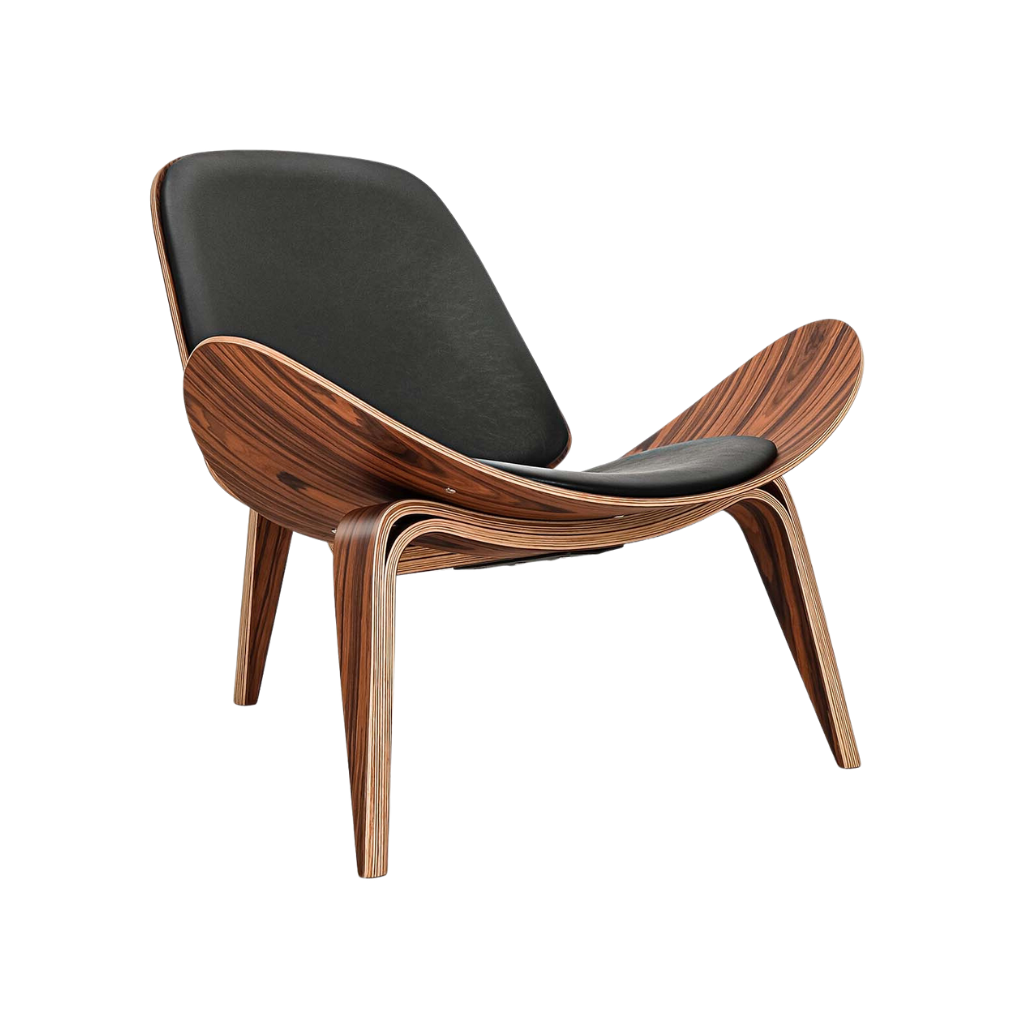 Homio Decor Living Room Palisander Mid Century Lounge Chair Tripod Style