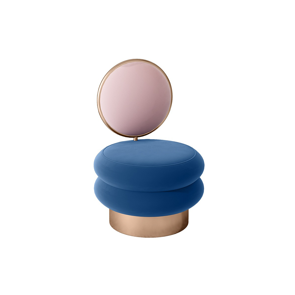 Homio Decor Living Room Pink & Blue Designer Dressing Stool