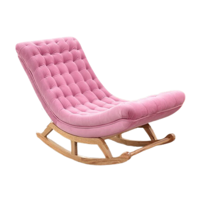Homio Decor Living Room Pink Large Rustic Style Rocking Chair