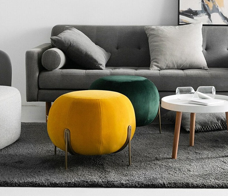 Homio Decor Living Room Pumpkin Style Footstool