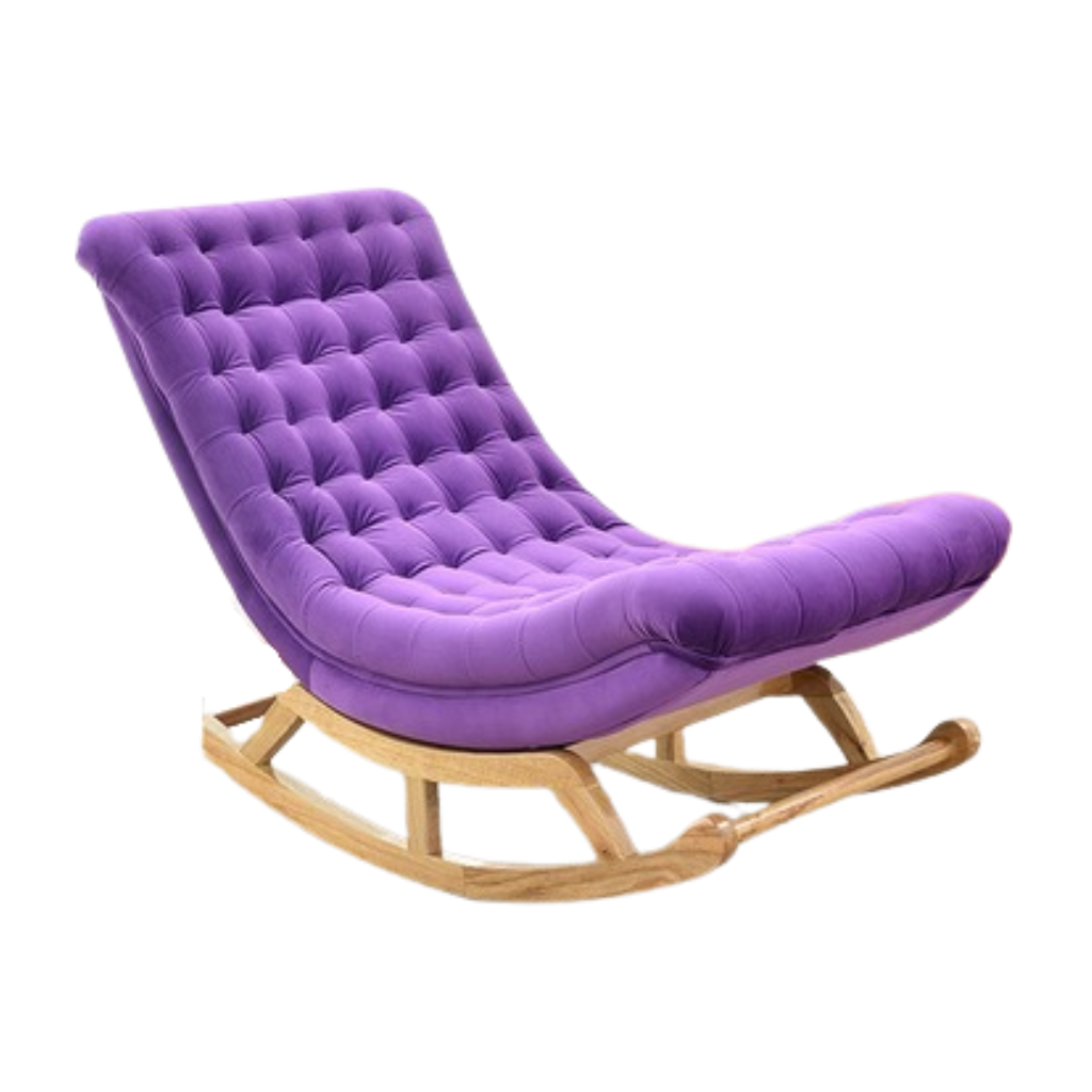Homio Decor Living Room Purple Large Rustic Style Rocking Chair