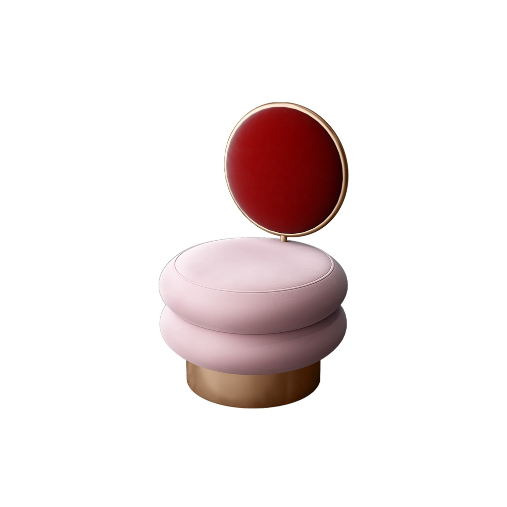 Homio Decor Living Room Red & Pink Designer Dressing Stool