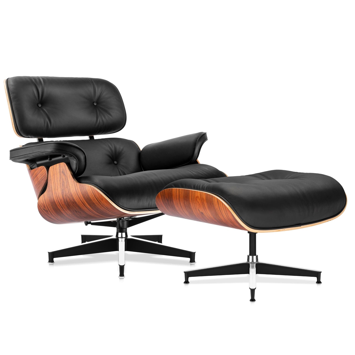 Classic Leather Lounge Chair with Ottoman (PRO) - Homio Decor
