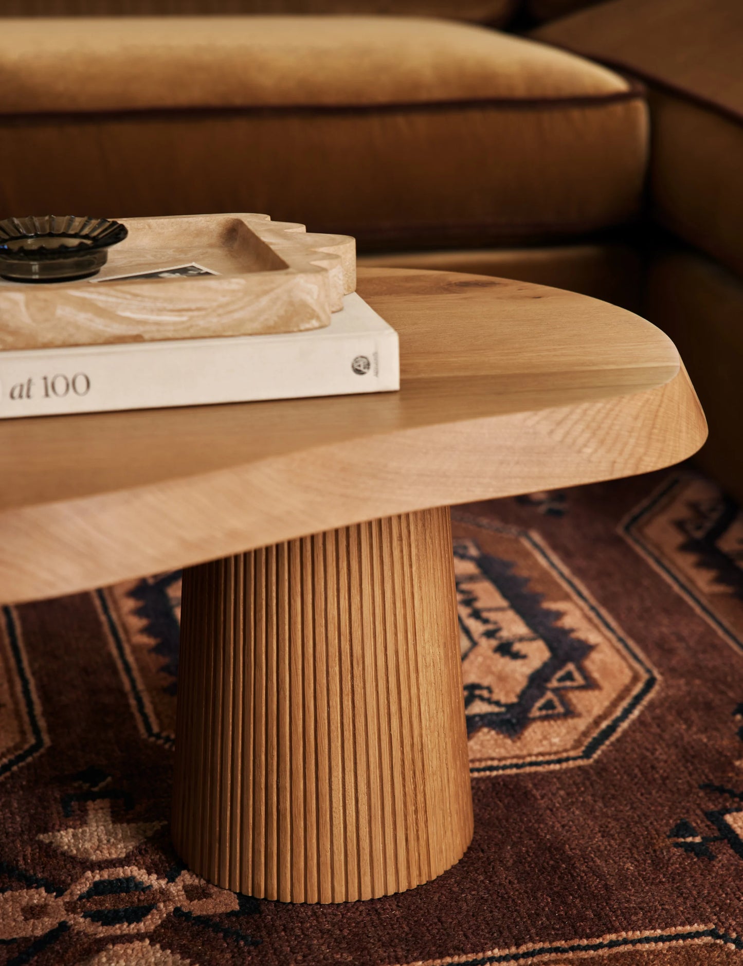 solid white oak coffee table - homio decor