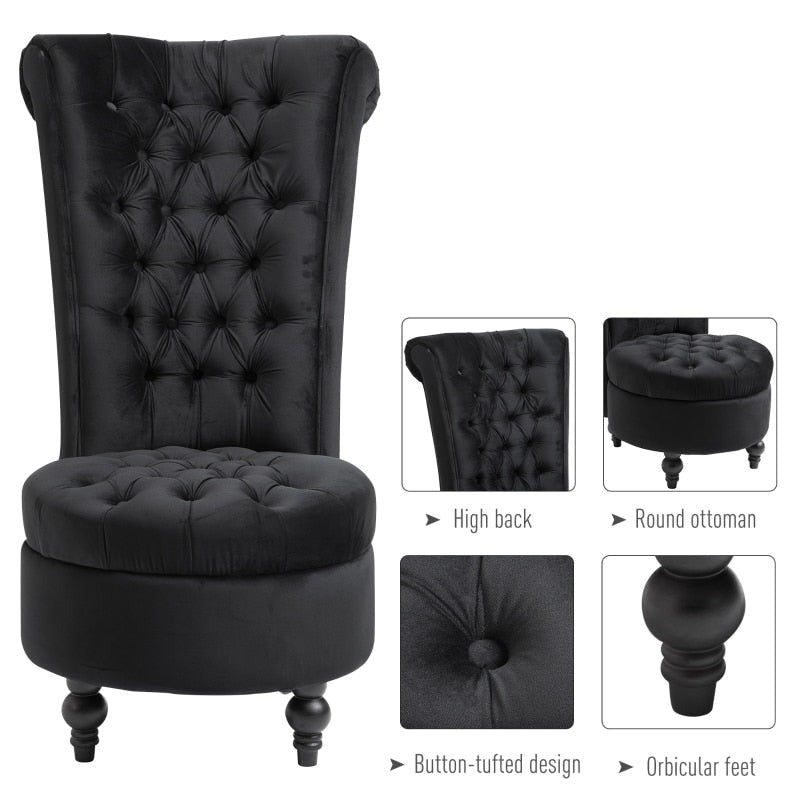 Homio Decor Living Room Retro Button-Tufted Royal Design Chair