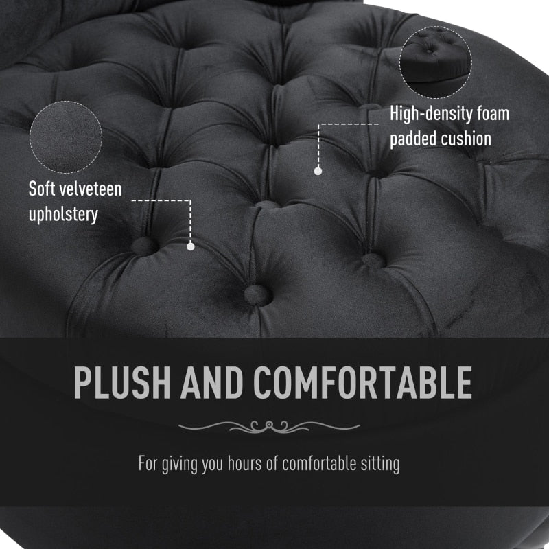 Homio Decor Living Room Retro Button-Tufted Royal Design Chair
