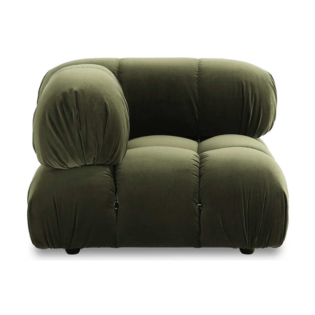 Homio Decor Living Room Right Armrest Camaleonda Sofa - Forest Green (Velvet)