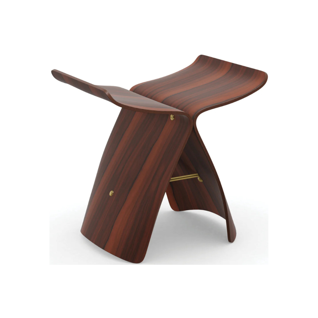 Homio Decor Living Room Rosewood Danish Butterfly Stool