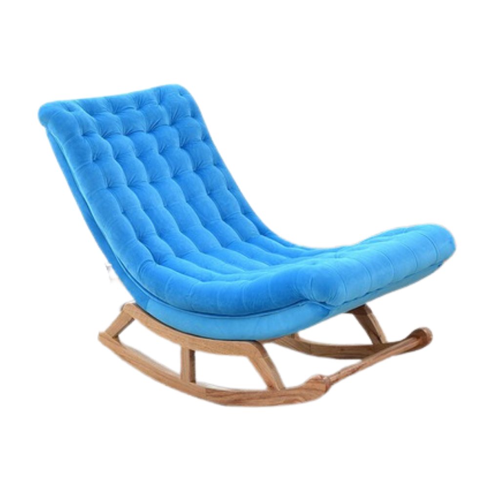 Homio Decor Living Room Sky Blue Large Rustic Style Rocking Chair