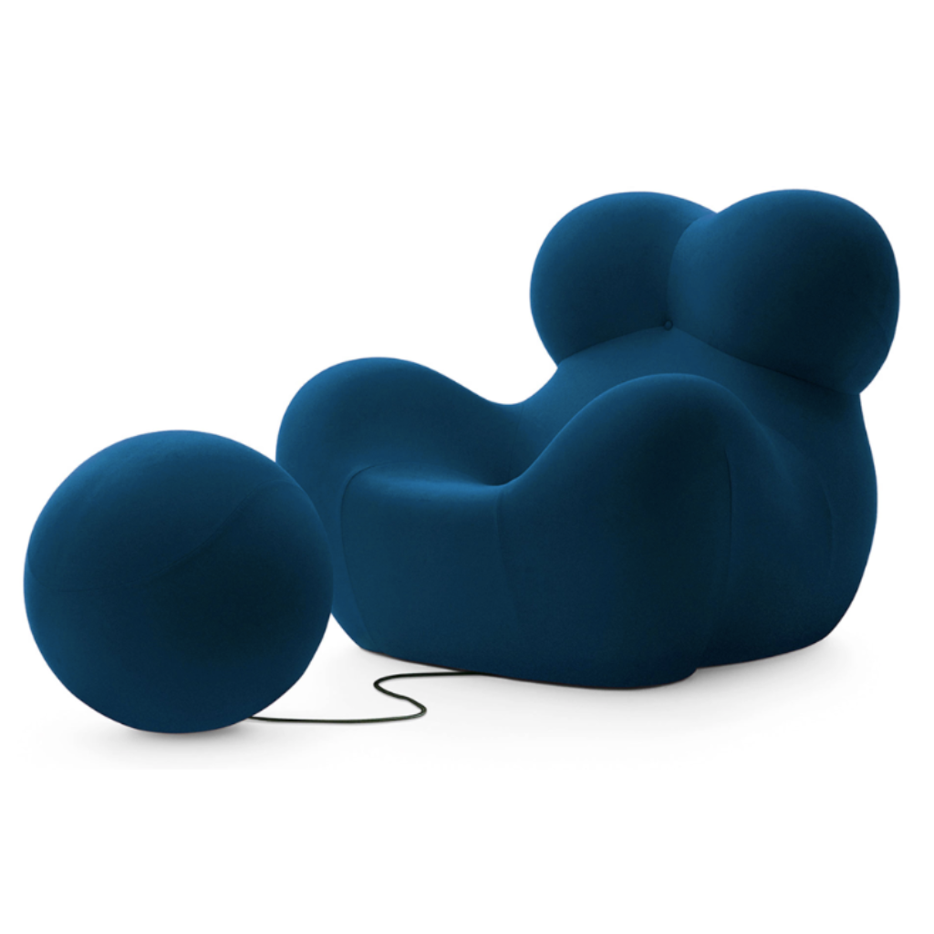 Modern Lazy Chair with Ball Ottoman Homio Decor