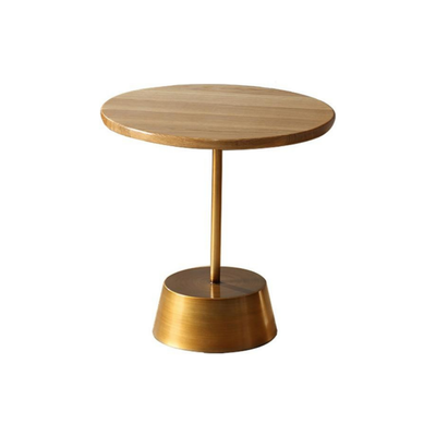Homio Decor Living Room Solid Wood Table with Metal Base