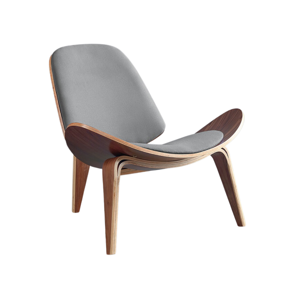 Homio Decor Living Room Stone Grey Mid Century Lounge Chair Tripod Style
