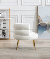 Homio Decor Living Room Teddy Dining Chair with Golden Feet
