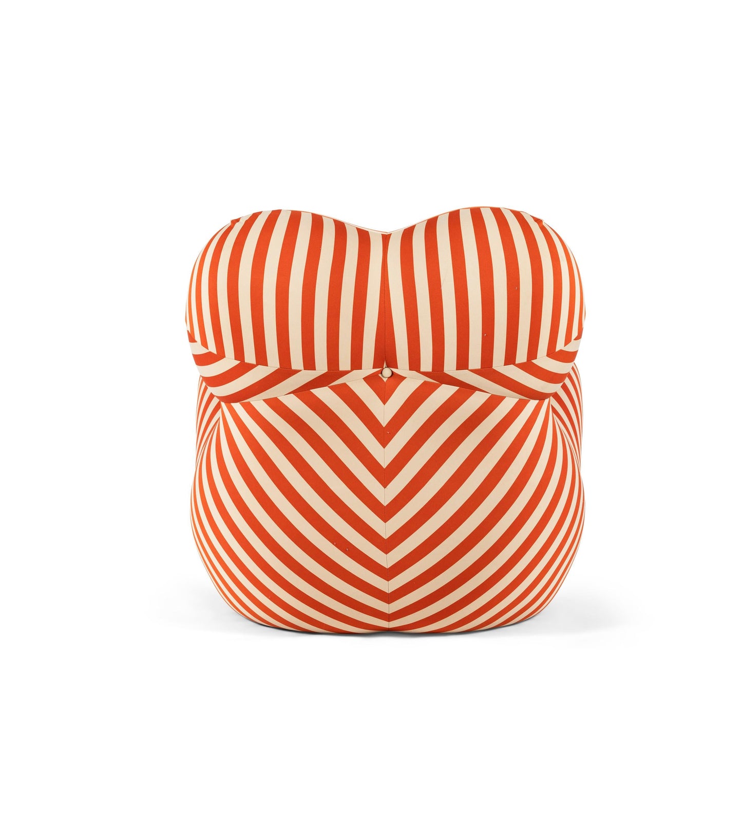 Homio Decor Living Room Up Armchair & Ottoman - Striped Coral