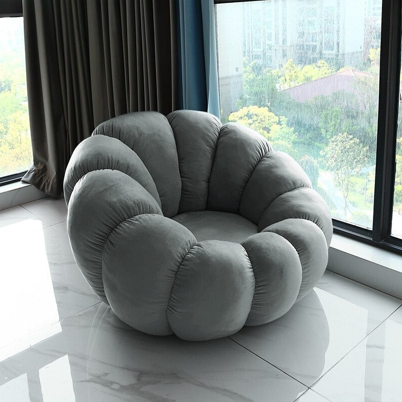 Homio Decor Living Room Velvet / Chair / Grey Pumpkin Lazy Sofa