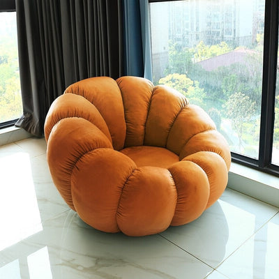 Homio Decor Living Room Velvet / Chair / Khaki Pumpkin Lazy Sofa