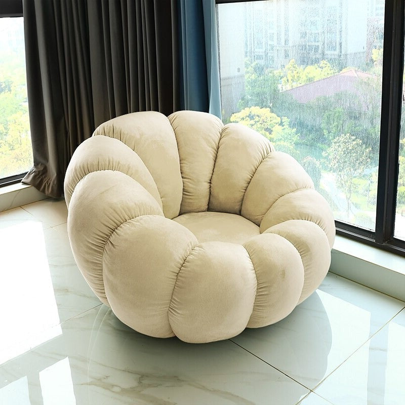 Homio Decor Living Room Velvet / Chair / White Pumpkin Lazy Sofa