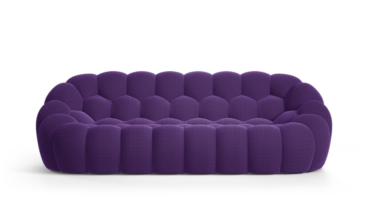 Homio Decor Living Room Violet Bubble Sofa (3 Seater)