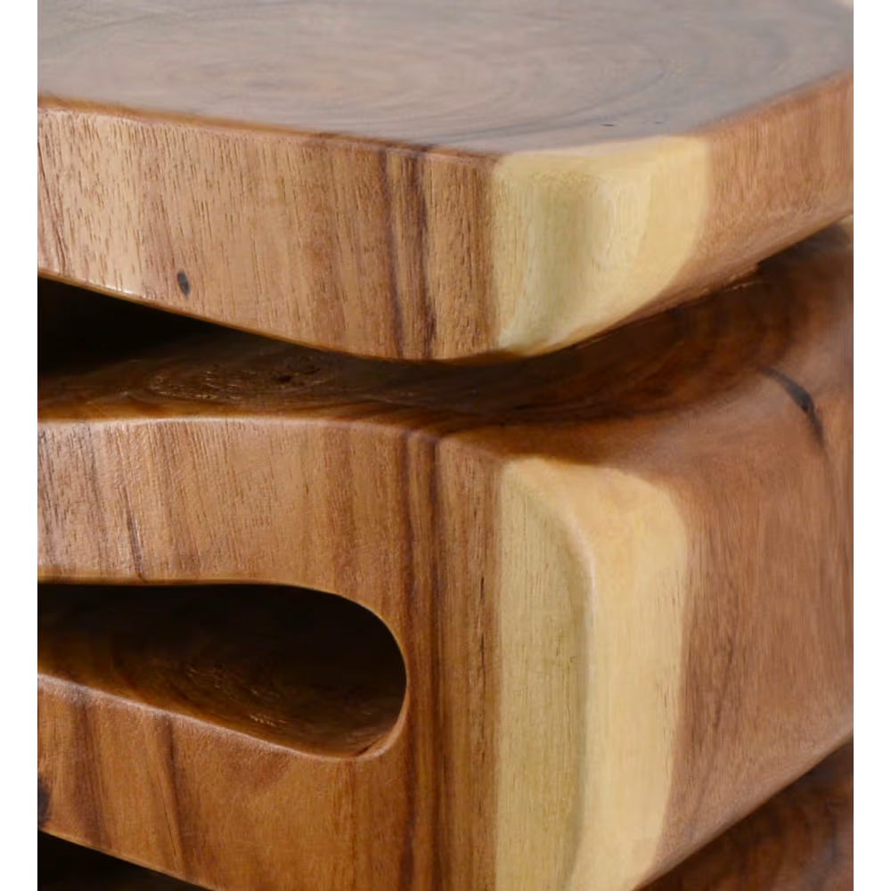 Homio Decor Living Room Wave Side Table - Suar Wood