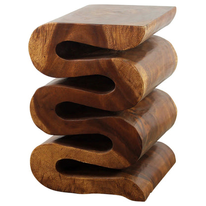 Homio Decor Living Room Wave Side Table - Teak Wood