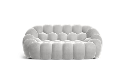 Homio Decor Living Room White Bubble Loveseat Sofa