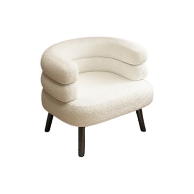 Homio Decor Living Room White Cozy Lambswool Dressing Chair
