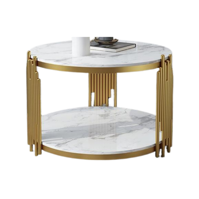 Homio Decor Living Room White / Marble Luxury Metal Brass Coffee Table