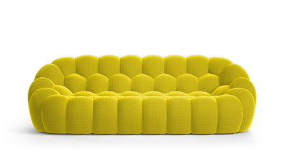 Homio Decor Living Room Yellow Bubble Sofa (3 Seater)