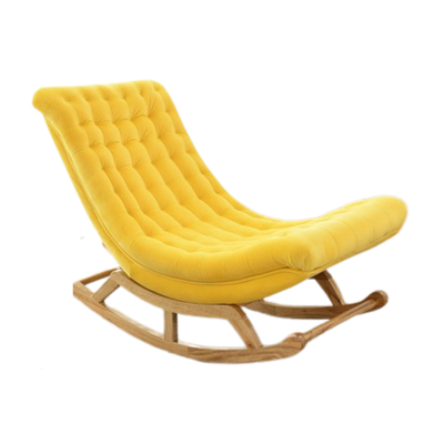 Homio Decor Living Room Yellow Large Rustic Style Rocking Chair