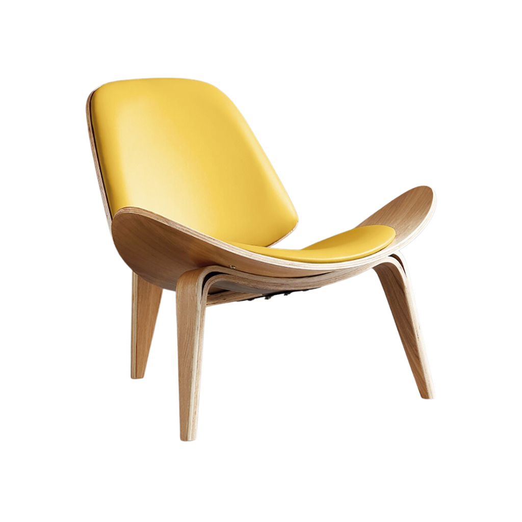 Homio Decor Living Room Yellow Mid Century Lounge Chair Tripod Style
