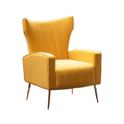 Homio Decor Living Room Yellow Modern Velvet Armchair