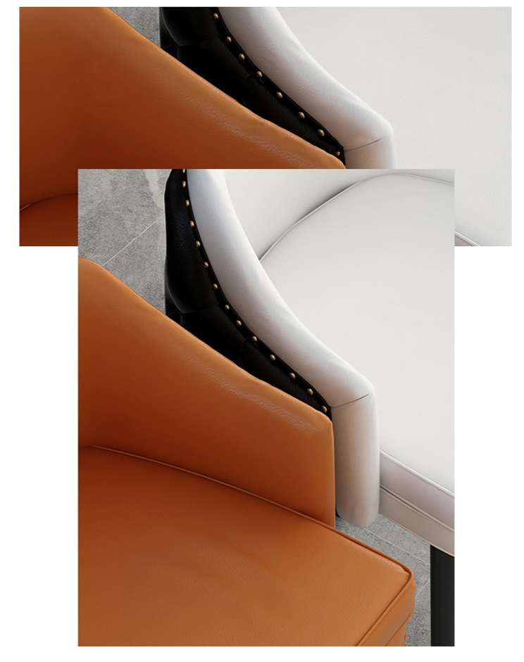 Homio Decor Luxury Button Tufted Leather Bar Stool