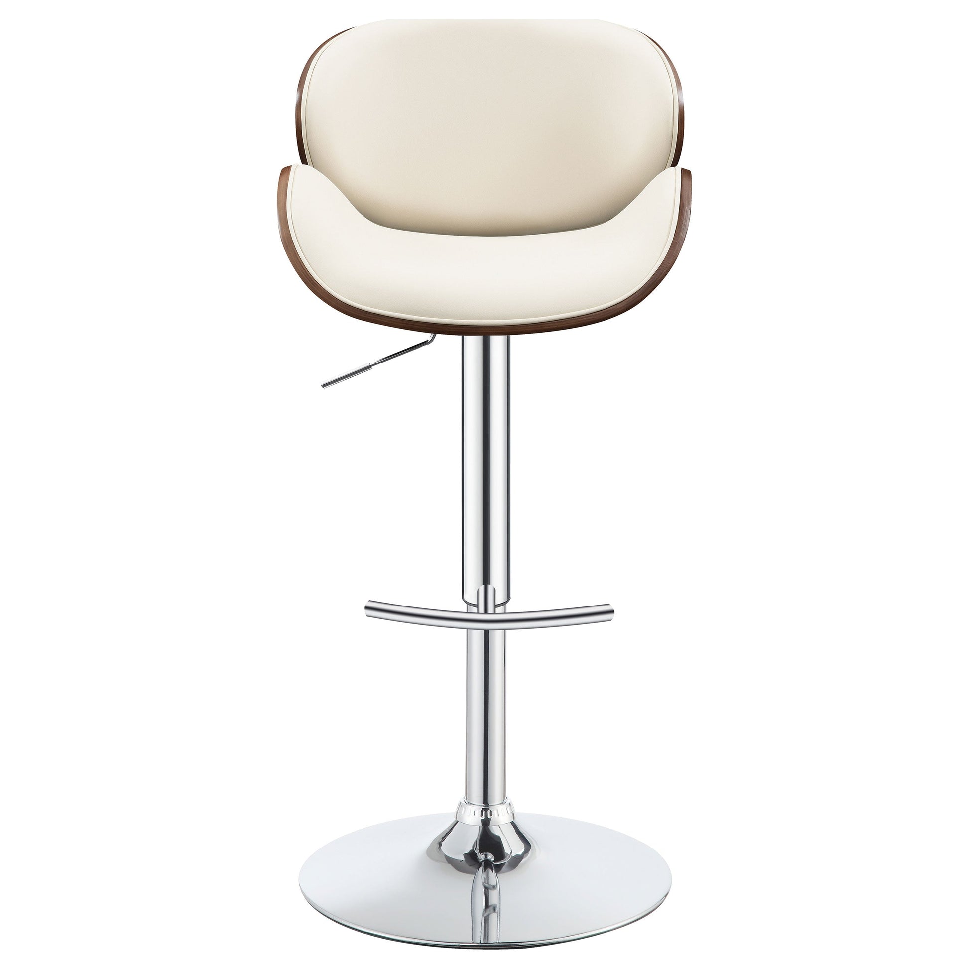 Homio Decor Mid-Century Walnut & Leather Bar Stool