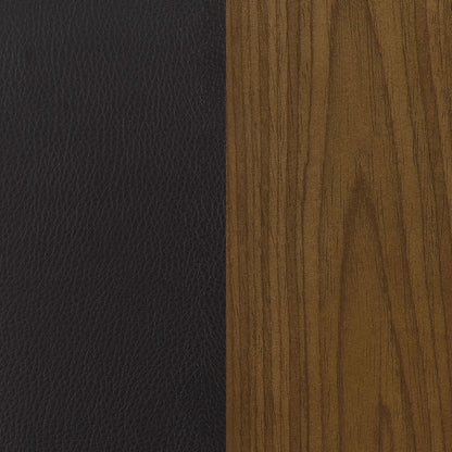 Homio Decor Mid-Century Walnut & Leather Bar Stool