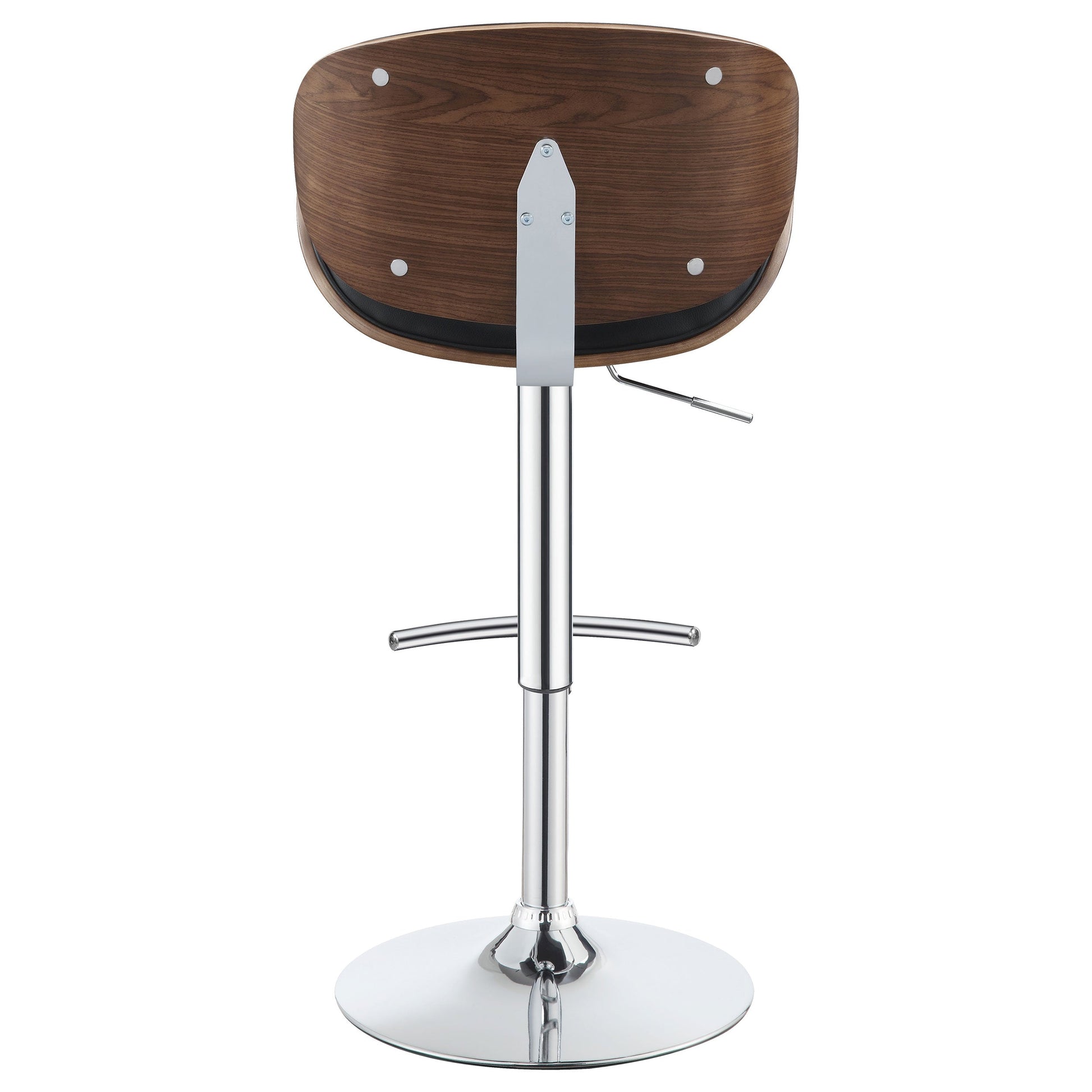 Homio Decor Mid-Century Walnut & Leather Bar Stool