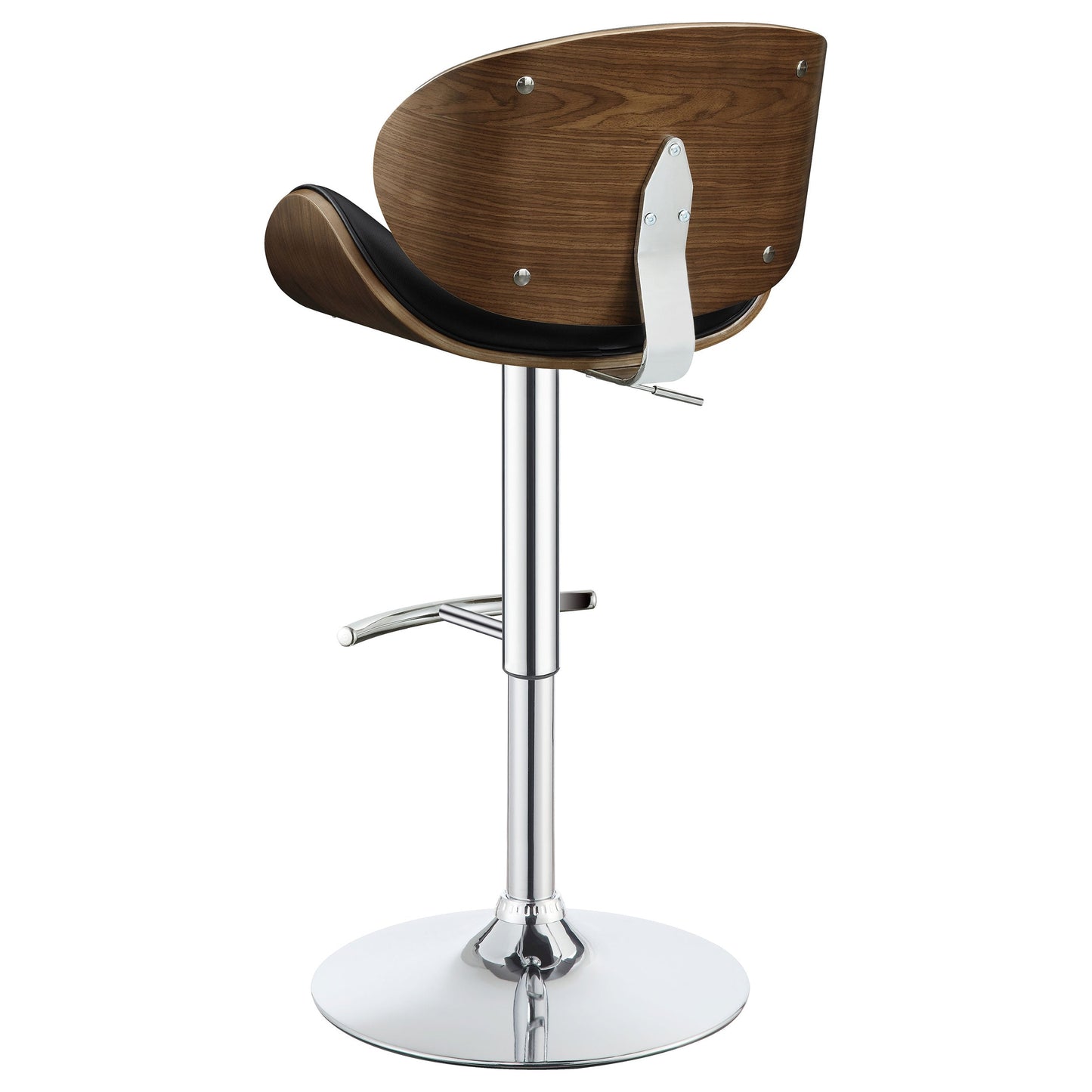 Homio Decor Mid-Century Walnut & Leather Bar Stool