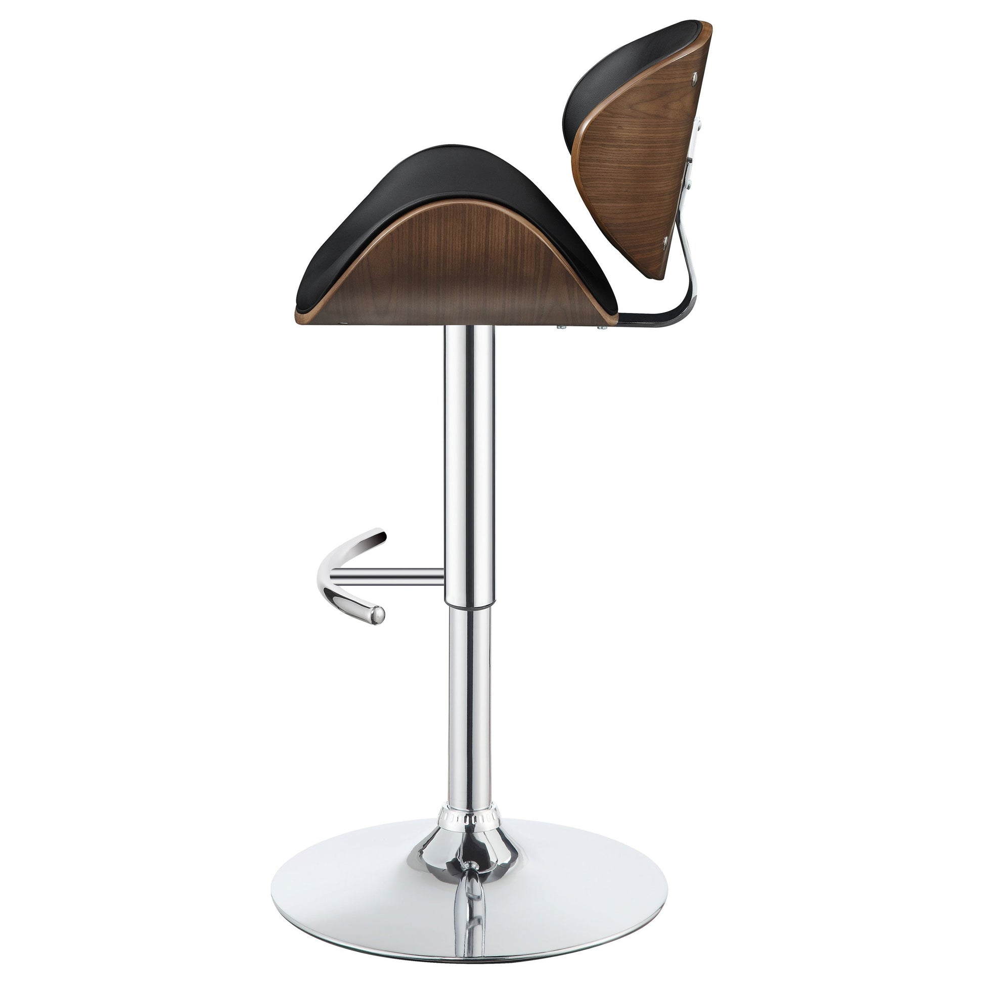 Homio Decor Mid-Century Walnut & Leather Bar Stool