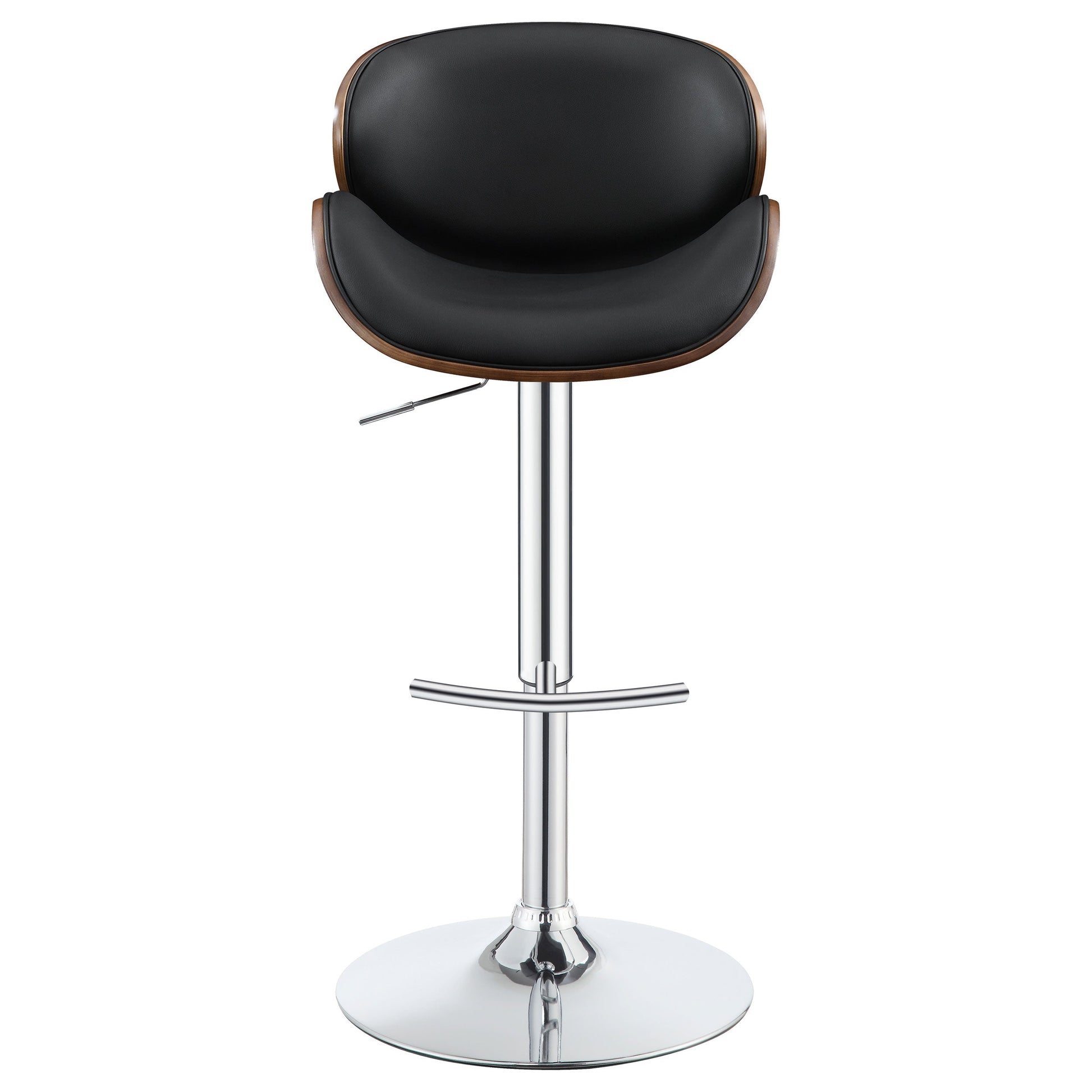 Homio Decor Mid-Century Walnut & Leather Bar Stool