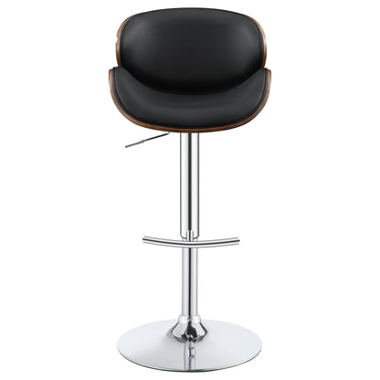 Homio Decor Mid-Century Walnut & Leather Bar Stool