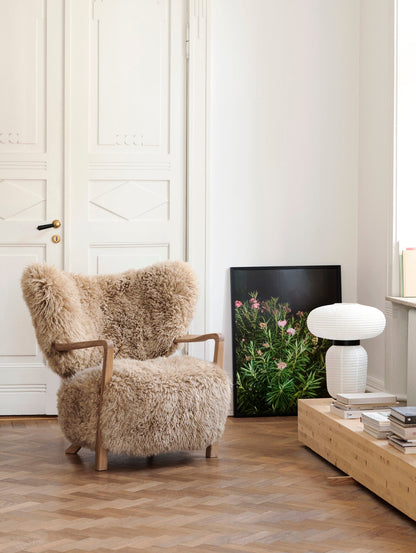 Homio Decor Moss Armchair & Ottoman (Australian Sheepskin)