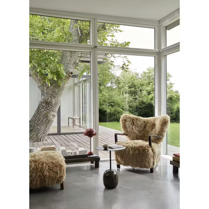 Homio Decor Moss Armchair & Ottoman (Australian Sheepskin)