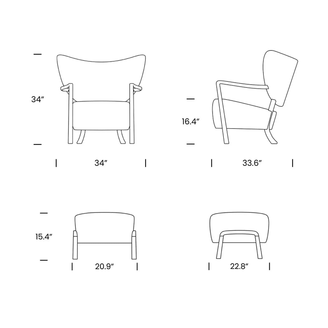 Homio Decor Moss Armchair & Ottoman (Australian Sheepskin)