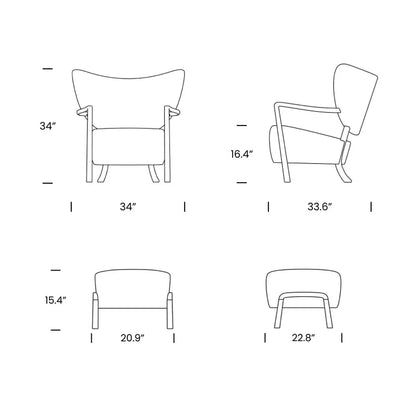 Homio Decor Moss Armchair & Ottoman (Australian Sheepskin)